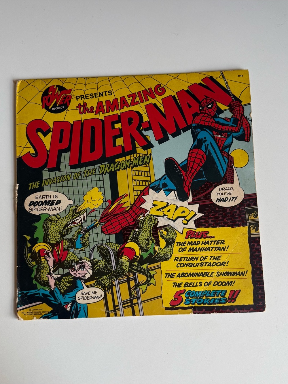 Amazing Spider-Man Power Records โ74 Marvel 5 Stories 8144 LP Vinyl Rare Variant